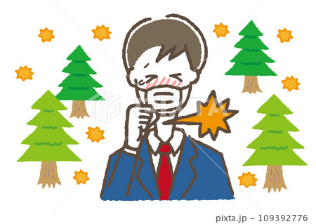 花粉症に悩む男性 109392776