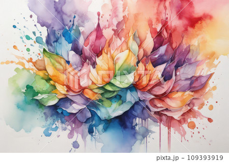 Abstract watercolor background in rainbow colors 109393919