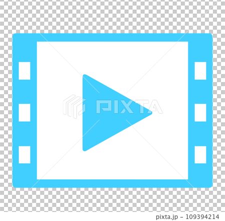 Simple light blue video icon Simple light blue video icon 109394214