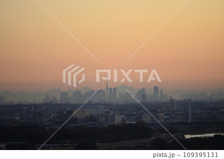 聖蹟桜ケ丘からの眺望。南多摩の奥に都心のビル群。 109395131