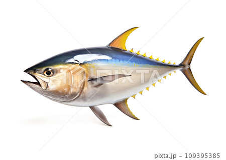 image of tuna on white background. Underwater Animals. Foods. image of tuna on white background. Underwater Animals. Foods. 109395385
