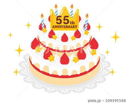 55周年記念のホールケーキ 109395588