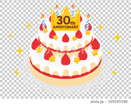 30周年記念のホールケーキ 109395596