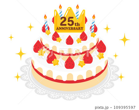 25周年記念のホールケーキ 25周年記念のホールケーキ 109395597