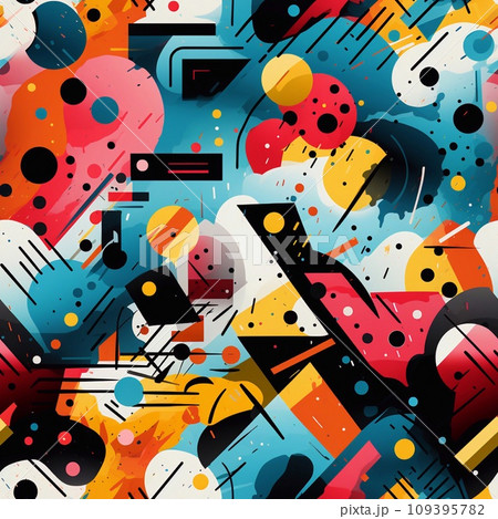 abstract seamless pattern in graffiti style with elements of urban modern style bright quality illustration for your design 109395782