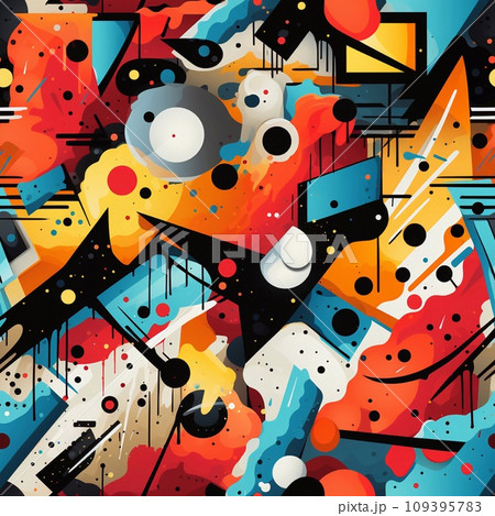 Seamless pattern with abstract geometric elements. 109395783