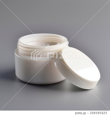 White Clear Cosmetic Cream Jar Package Side View. 109395825