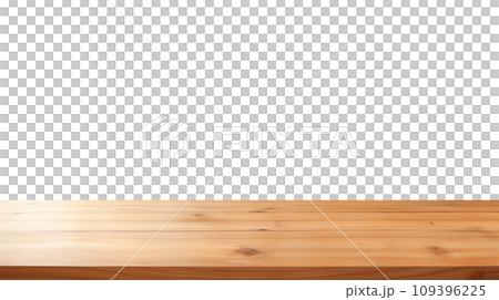 Honey Maple Wooden Table with Morning Light - Ideal for Product Placement, High-Quality Wood Texture, Transparent Background, Perfect for Mockups, Ai generative 109396225