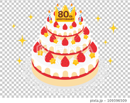 80th anniversary whole cake 109396509