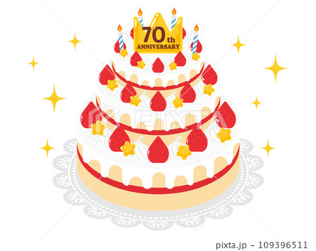 70周年記念のホールケーキ 109396511