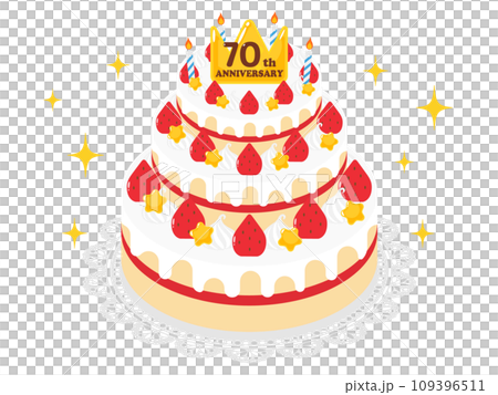 70周年記念のホールケーキ 109396511