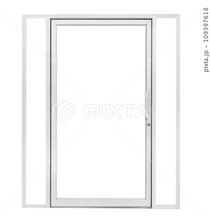 white aluminium door isolated 109397618