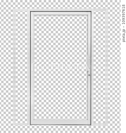 white aluminium door isolated 109397618