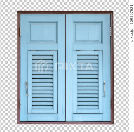 blue wooden window isolatedのイラスト素材 [109397621] - PIXTA