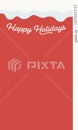 クリスマスのイメージの赤い背景にHappy Holidaysの文字 - ホリデーシーズンの背景素材 109397737