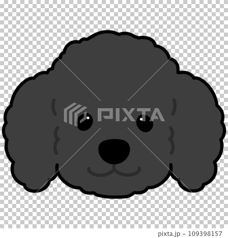 簡單可愛的黑色貴賓狗臉圖與主線 109398157