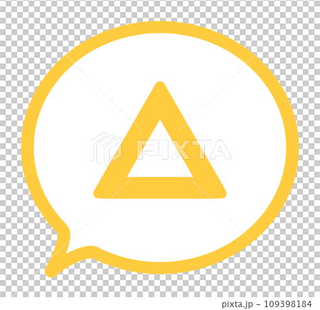 Simple yellow triangle mark and speech bubble Simple yellow triangle mark and speech bubble 109398184