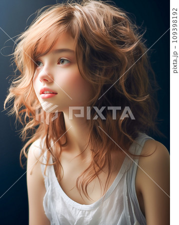 パーマのヘアモデル(髪の質感特化) パーマのヘアモデル(髪の質感特化) 109398192