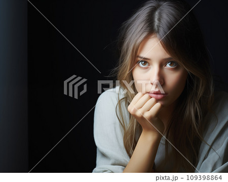 悩む女性 悩む女性 109398864