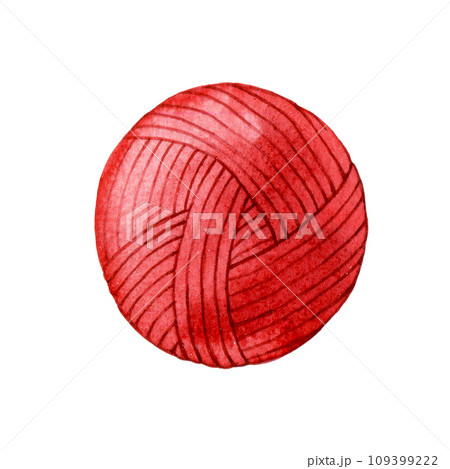 watercolor drawing, ball of wool for knitting, crocheting, needlework. watercolor drawing, ball of wool for knitting, crocheting, needlework. 109399222
