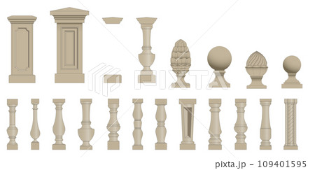 Set of silhouettes balusters drawingのイラスト素材 [109401595] - PIXTA