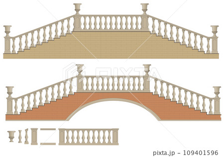 two-way ladder and bridge, isolated 109401596