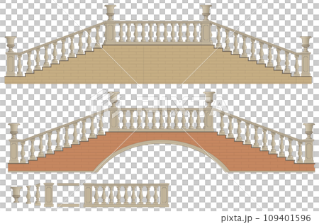 two-way ladder and bridge, isolated two-way ladder and bridge, isolated 109401596