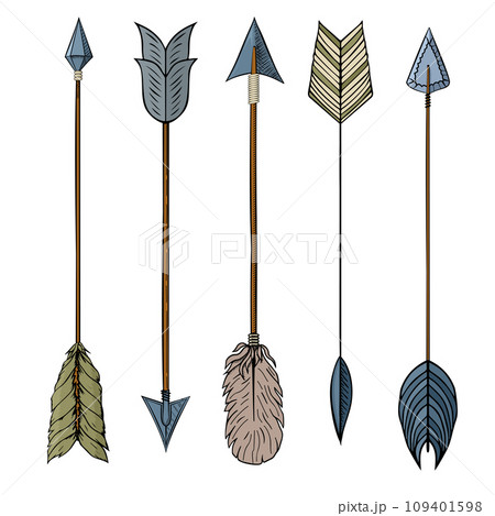 traditional indian arrow on white 109401598