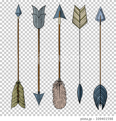 traditional indian arrow on white 109401598