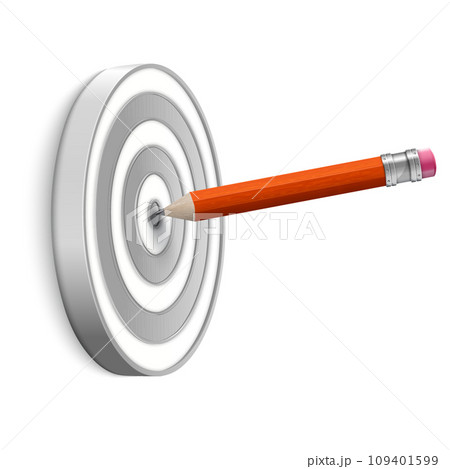Pencil pointed to center of target 109401599