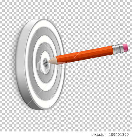 Pencil pointed to center of target 109401599