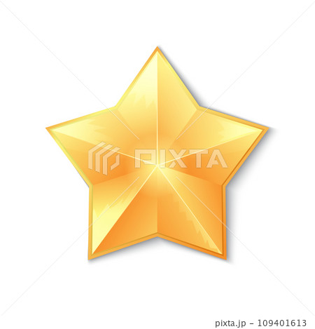 gold 5 beam star isolated on white 109401613