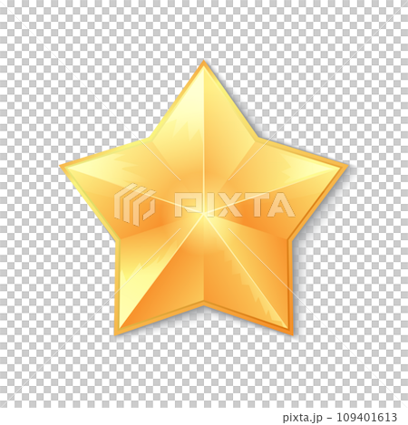 gold 5 beam star isolated on white 109401613