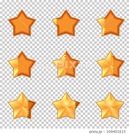 Five star rating. filling the volume of rating star animation. Five star rating. filling the volume of rating star animation. 109401615