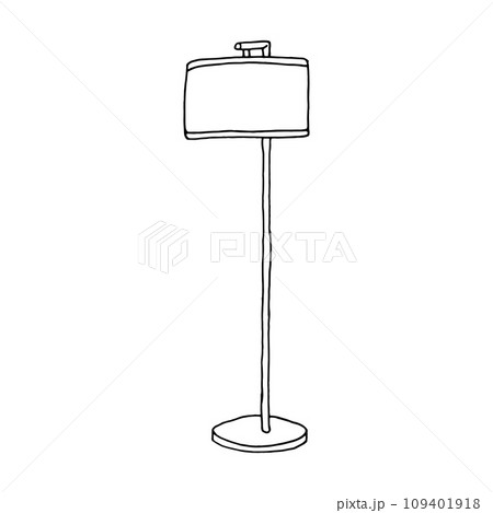 Illustration floor lamps and bedside nightlights. Hand drawn silhouettes of modern home lampshades and bulbs. Black simple vector graphic. Cozy interior design elements Illustration floor lamps and bedside nightlights. Hand drawn silhouettes of modern home lampshades and bulbs. Black simple vector graphic. Cozy interior design elements 109401918