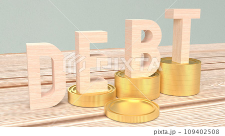 The debt on coins for Business concept 3d rendering. 109402508