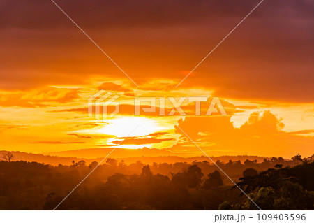 Beautiful sky and clouds during twilight time. Sunset. 109403596