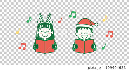 クリスマスソングを歌う子どものイラスト　シンプル 109404628