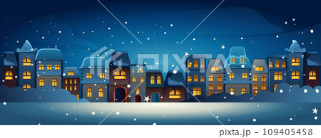 night city street buildings urban snowy cityscape background horizontal night city street buildings urban snowy cityscape background horizontal 109405458