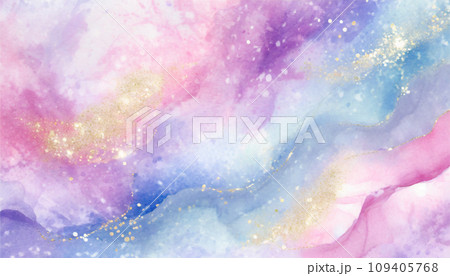 マーブル模様 壁紙 ラメ入り （虹色マーブル｜イラスト・フリー素材 