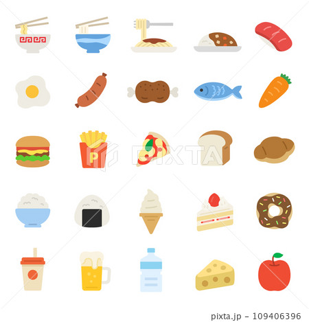 食べ物のアイコンのイラストセット 109406396