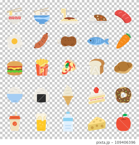 食べ物のアイコンのイラストセット 109406396