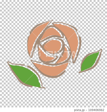 Red rose simple icon with soft line drawing touch Red rose simple icon with soft line drawing touch 109406982