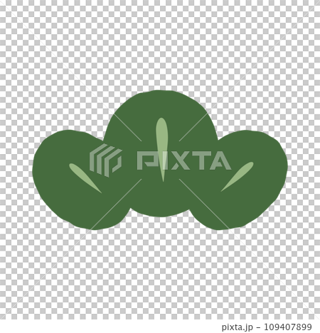 デフォルメしたシンプルな松の葉のフラットアイコンのイラスト素材 [109407899] - PIXTA