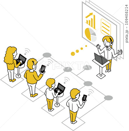 ウェビナー・オンライン講習会・説明会のイメージイラスト 109408214