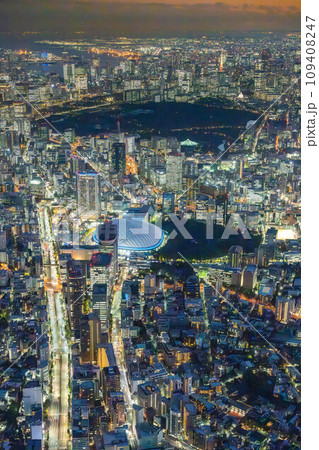 東京ドームとタワーが見える東京夜景 109408247