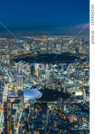 東京ドームとタワーが見える東京夜景 109408249