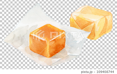 Caramel in wrapping paper watercolor illustration 109408744