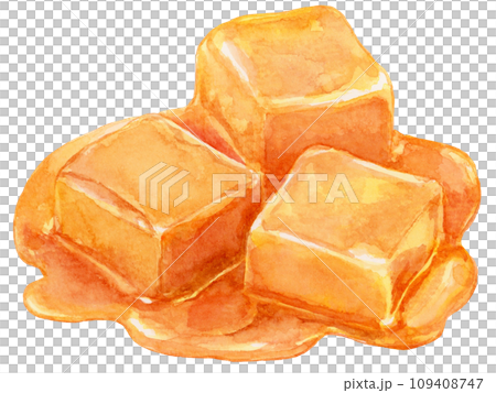 三融化的焦糖水彩插圖 109408747