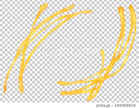 キャラメルソースのフレーム　水彩画イラスト 109408919